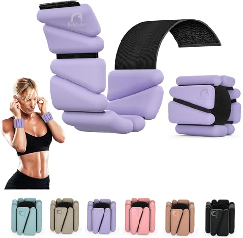 Image of Bodylastics Adjustable Ankle & Wrist Weights 2 lb Pair (1 lb Each) - Silicone, Sweat-Resistant for Arms & Legs - Perfect for Jogging, Walking, Physiotherapy, Cardio, Yoga & Strength Training