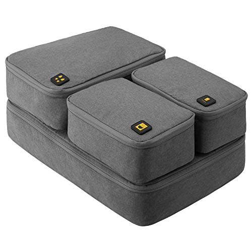 Set 4 Organisateurs Valise LEVEL8 - Cubes Voyage Vêtements Cosmétiques