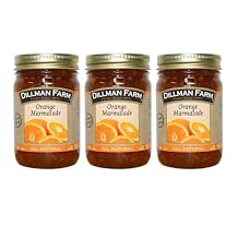 Dillman Farm All Natural Orange Marmalade - Gluten-Free, Non-GMO, Vegan, Kosher, Eco-Friendly, Preservative Free, Corn Syrup Free - Made in USA, 16 Ounce Jar Pack of 3