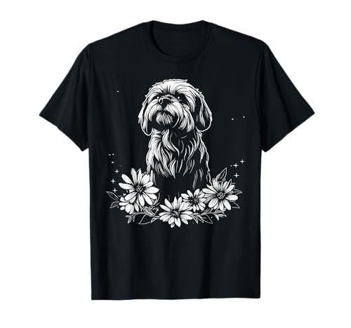 Retro Tattoo Style Lhasa Apso Dog Lover T-Shirt