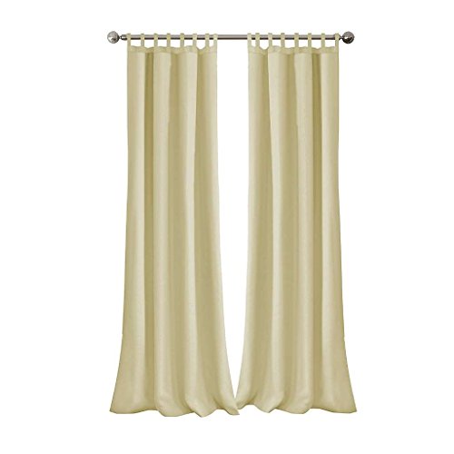 Elrene Home Fashions Matine Solid Tab-Top Indoor/Outdoor Curtain Panel, 52 inches X 95 inches, Ivory, W 52" x L 95" (1 Panels) - Image 2