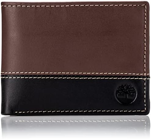 Timberland Men's Leather Passcase Wallet Trifold Wallet Hybrid