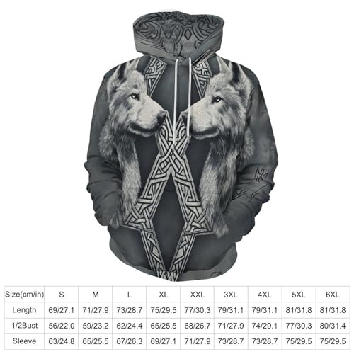 Sweat-shirt à capuche runes vikings pull imprimé 3D chaud et confortable - 3
