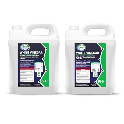JOVS High-Strength White Vinegar 20% (Food Grade) | 2 x 5L Multipack | Extra-Strong Multi-Purpose Cleaner for Home Laundry Garden & Outdoor Patio Maintenance | Natural & Biodegradable