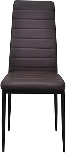 Miniatura 4 de RMPOOML Leisure Chair, Chair high Back, Kitchen Chairs, Modern Single Chair, Dining Chairs 4 pcs Brown Faux Leather Suitable for Outdoor and Indoor