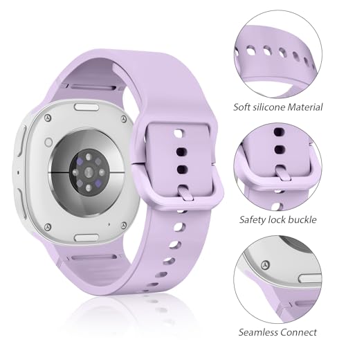 Sport Band for Samsung Galaxy Watch 8 Band 40mm 44mm/8 Classic 46mm Men Women,No Gap Soft Silicone Rubber Replacement Strap Waterproof Wristband for Samsung Galaxy Watch 8 Classic Bands 46 44 40 mm by DMVEIMAL - Used condition - Image 3