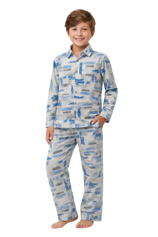 Image of 3BROS Kid's Pure Cotton Full Sleeves Night Suit /Dress for Boys /Girls Full Pajama & Top Sleep Suit Combo Set