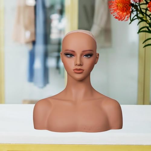 Cabeza de maniquí realista para lucir pelucas y accesorios en tiendas de moda 4