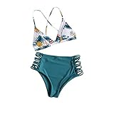 MEIPIQI Frauen Bikini Set Sommer Ananas Print Hohe Taille Bikini Badeanzug Weibliche Push Up Gepolsterte Beachwear Badeanzug
