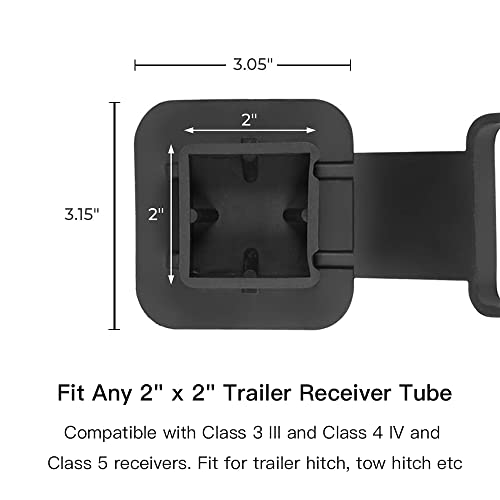 Fillady 2'' Trailer Hitch Tube Cover Rubber Plug Cap Insert Receivers Class 3 4 5 For Toyota Ford Jeep Chevrolet Nissan Dodge Ram Porsche Mercedes Benz Polaris Ranger Atv Utv Polaris, Black #TOP1