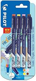 Pilot Frixion Erasable Fineliners Pack of 4 Orange/Yellow/Pink/Brown, 3131910540588