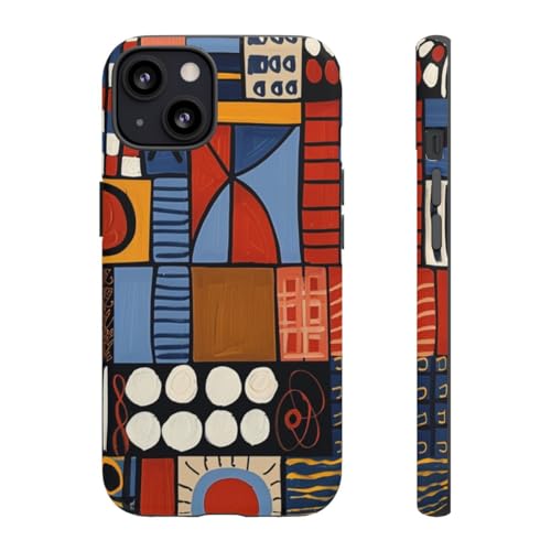 Coque géométrique iPhone 13 bleu pour votre style quotidien