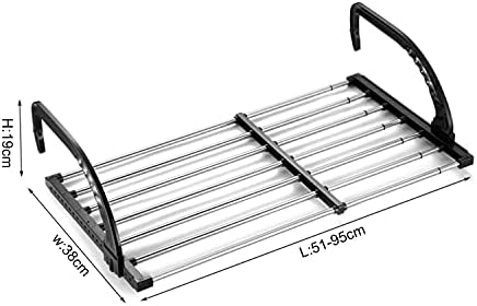 ANEWSIR Radiator Clothes Airer Clothes Drying Rack, Stainless Steel Extendable Foldable Airer Indoor (51-95 cm), Wind-proof Socks Hanger Rack Included.