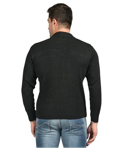 Image of Men Woolen Round Neck Solid Striped Design Pullover Heavy Rainbow Fabric Winter Wear Pure Wool Cardigan for Men Fully Warm Pullover Free Sizes