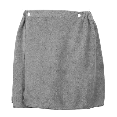 MAGICLULU Toalla de Ducha Absorbente para Hombre, Falda de Baño de Microfibra, Tamaño Mediano 40x150 Cm, Color Gris, Envoltura Portátil Adecuado para Playa, SPA y Gimnasio