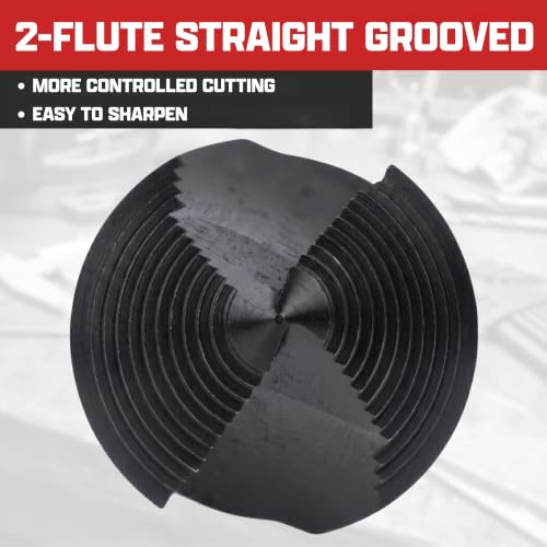 Image of NEIKO 10614B Step Drill Bit, 2 Steps 3 /8 inch to 1 /2 inch Straight M35 Cobalt, AlTiSiN Coated, 1 /4 inch Tri-Flat Step Bits for Steel, Metal, Wood, Plastic, Unibit Cone Drill Bits, Two Flute