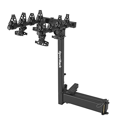 SportRack Ridge Swing 4-Bike Hitch-Mount Bike Rack, Black