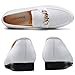 Men's Velvet Loafers, Mens Dress Shoes with Gold Chain, Classic Suede Loafers Slip-On Smoking Slippers, Penny Party Wedding Driving Shoes for Men, White