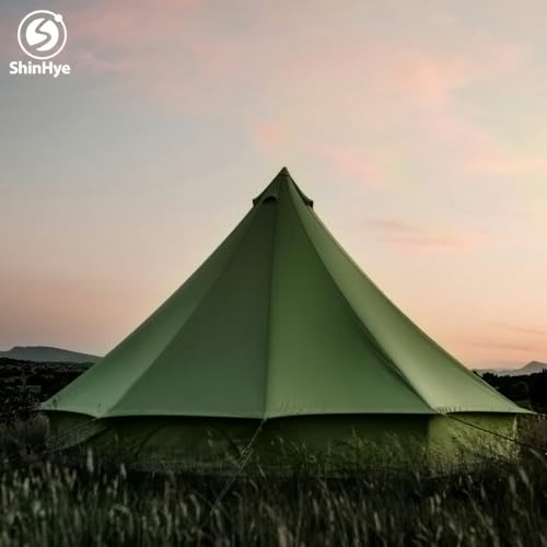 Canvas Bell Yurt Tent with Stove Jack, Waterproof Luxury 4 Season Tents for Family Outdoor Camping 100% Cotton Green Glamping Tents for Hunting, Partie, All Year Living (3M- 97 sq. ft yurt) - Image 9