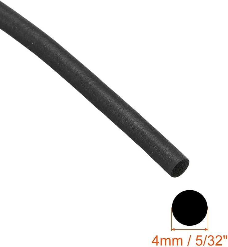 sourcing map EPDM Gumi Habszivacs Tömítőszalag 4mm Átmérő 6m Hosszú Fekete Időjárásálló Kerek Profil Barkács Tömítés