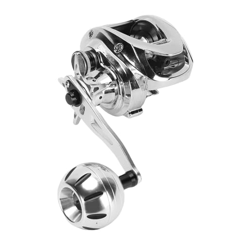 Moulinet de pêche à la traîne en alliage d'aluminium Wakects rapport 7.2:1 freins 10KG