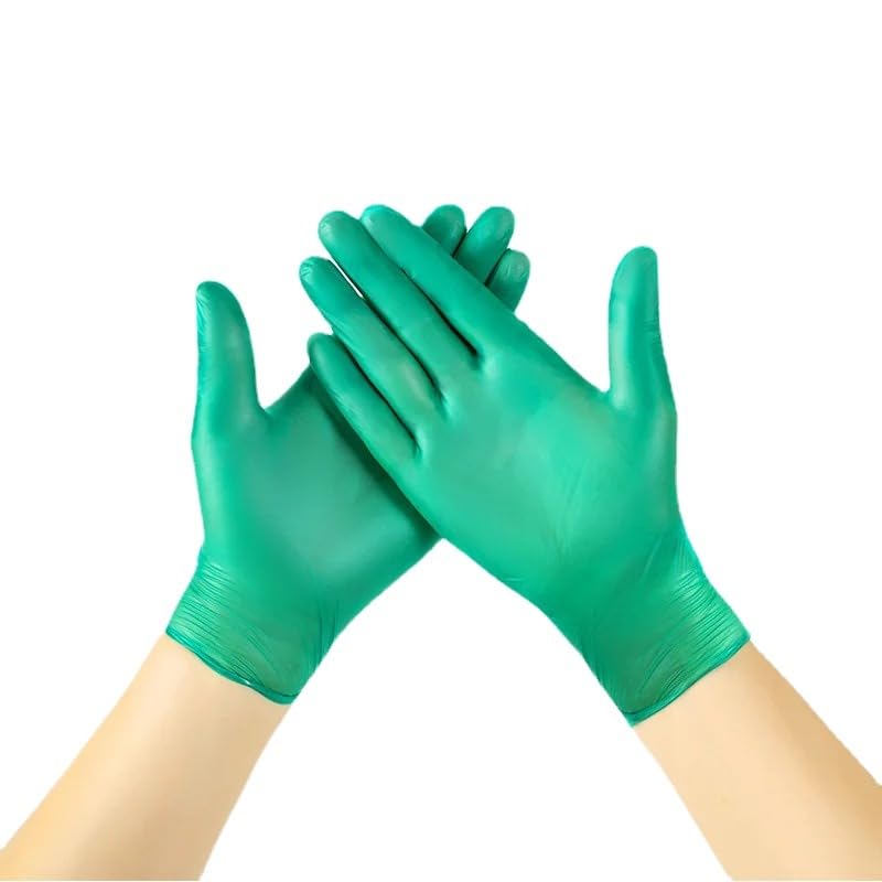 100 guantes verdes desechables for cocina, lavavajillas, seguridad, antiestáticos, for el trabajo, for hogar, largos, reutilizables(L)