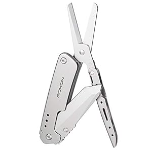 Roxon S501 Folding Pocket Knife and Scissors 2 in 1 Must-have at Home EDC Multi tool with Belt Clip, Perfect for Housework, Rescue, Hunting, Survival, Fishing, Hiking, Camping