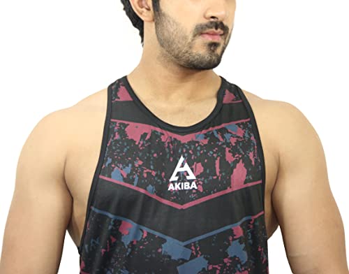 Image of AKIBA Mens Printed Fitness Workout Stringers Gym Stylish Vests