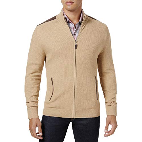 Tasso Elba Mens Textured Knit Jacket