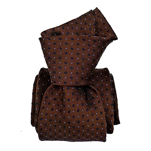 Cravate Mogador Segni Et Disegni en soie et coton marron pour homme élégant