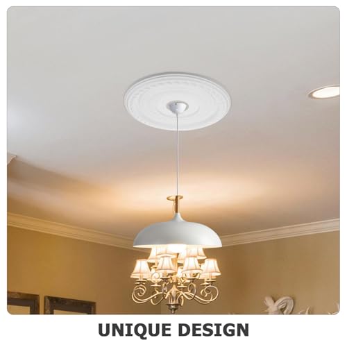 Medallón de techo blanco de 41 cm para lámparas y ventiladores de casa 6