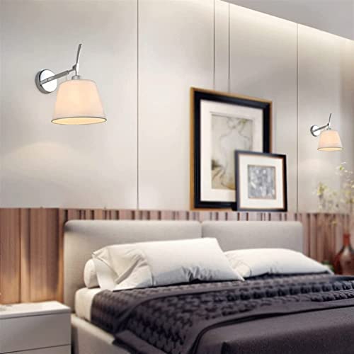 Aplique de pared moderno de alta gama acabado plata con pantalla textil 3