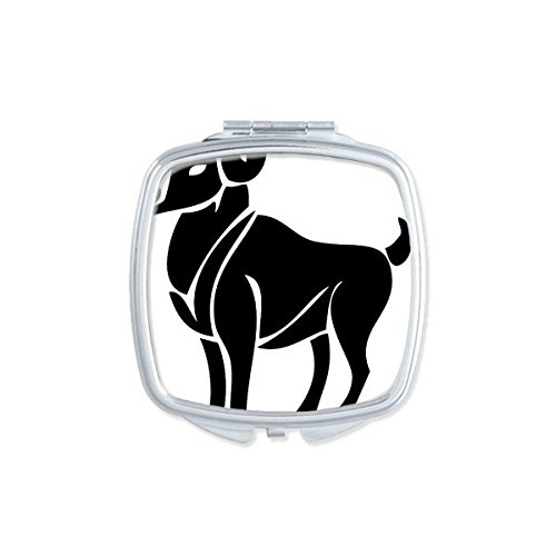 Miroir de poche Bélier carré pour maquillage compact