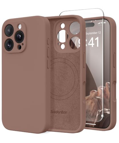 Image of Magnetic for iPhone 16 Pro Case Silicone Brown