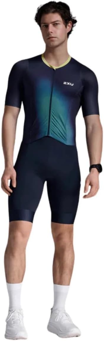 2XU Womens Aero Hex Sleeved Trisuit Black/White