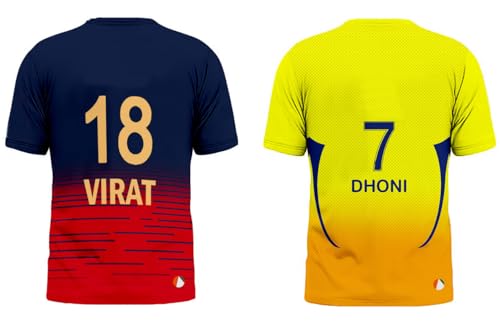 Image of Sports India IPL Cricket Team T Shirt Jersey Combo for (Kid's, Boy's & Mens) L744