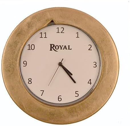 Premium Brass Bike Handlebar Clock Watch – Royal Vintage Motorcycle Handle Mount Timepiece – Universal Fit for Bullet, Cruiser & Classic Bikes – Golden Round Dial