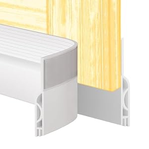 Door Draft Stopper,Door Sweep for Bottom of Door,Weather Stripping Door Seal Draft Guard Blocker Noise Cold Air Insulation Soundproofing for Exterior Interior Home Improvement(White, 78″)