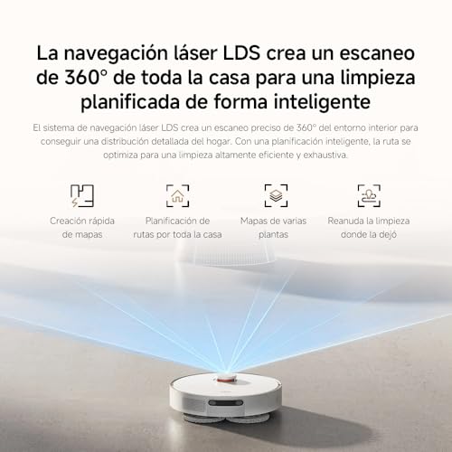 Miniatura 13 de Xiaomi Robot Vacuum X20 - Robot Aspirador Y Fregasuelos Con Sistema Inteligente De Navegación Láser Lds , Succión De 6000 Pa, Estación Base Inteligente Todo En Uno, Blanco Versión Es