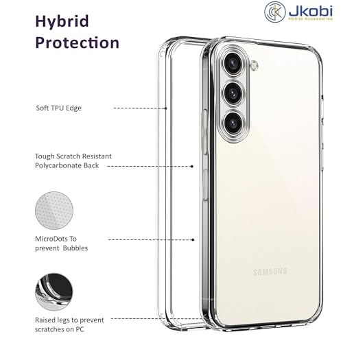 Image of Jkobi Back Cover Case for Samsung Galaxy S23 Plus 5G (Silicone Clear Shockproof Case with Camera Protection | Flexible and Soft | Transparent)