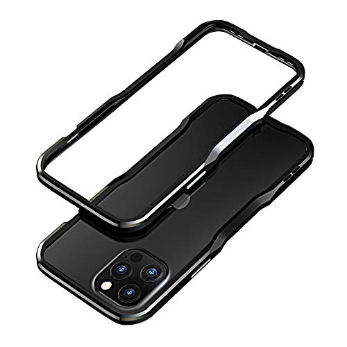 HENGHUI Bumper Case Compatible with iPhone 14 Pro Aluminum Bumpers Metal Frame Bumper Cover Shock Absorbent Slim Cool Design (Black)