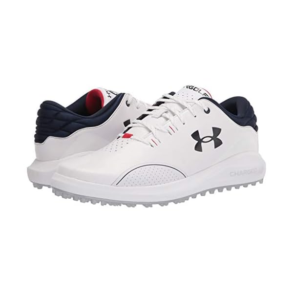 Under Armour Men's Draw Sport Golf Shoe, White (102)/Academy Blue, 9 - Image 8