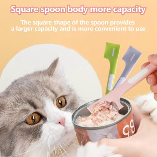 YTSMFL 6 Stück Katzenfutter Löffel, Futterlöffel Katze Dosenlöffel Tierfutterlöffel Silikon Tierfutter Dosenlöffel Mischlöffel Tierfutter Katzen Löffel Lang