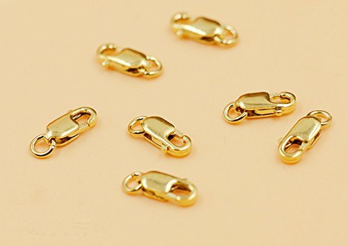 Fashionclubs 4Pcs/Set 14K Solid Yellow Gold Jewelry Lobster Clasp Bead Open Jump Ring (8Mmx3Mm) #TOP4