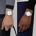 LN LENQIN Mens Watches Easy Read Analog Quartz Sport Waterproof Watch for Men with 38mm Stainless Steel Expansion Band and Glow Dial - Image 5