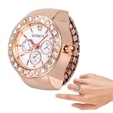Orologio Ad Anello Da Uomo - Orologio Analogico Vintage Da, Orolgio Con Movimento Al Quarzo, Fascia Elastica In Acciaio Inossidabile, Accessorio Di Rotondo Retrò, Attrezzatura Creati