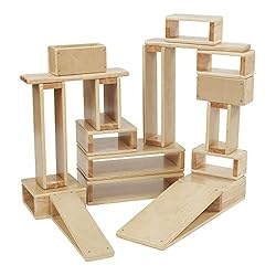 ECR4Kids Hollow Block Set, Wooden Toys, Natural, 18-Piece ECR4Kids Hollow Block Set, Wooden Toys, Natural, 18-Piece