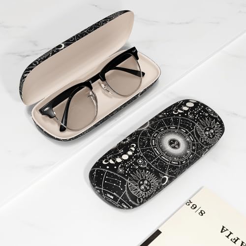 Image of Eyeglasses Case, Portable Hard Shell Protective Case for Glasses, Eyeglass Holder Box for Women with Cleaning Cloth