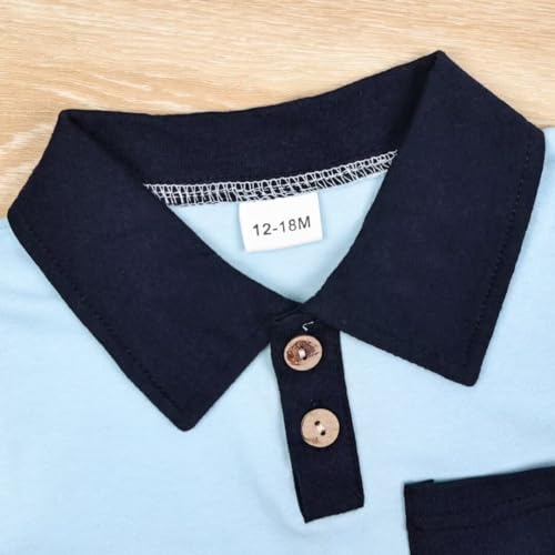 Baby Boy Clothes Toddler Boys Summer Outfits Short Sleeve Button Down Patchwork Top T-Shirt & Shorts Set 2PCS4