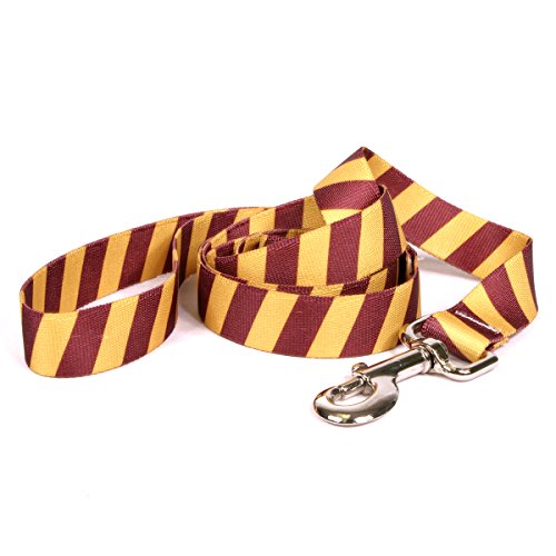 Image of Yellow Dog Design, Team Spirit Maroon & Gold Dog Leash, Extra Small 3 /8 inch x 60 inch (5 ft.)